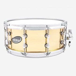 Ahead Ahead - AS614PBB - 6"x14" Snare Drum Polished 3mm CAST Bell Brass w/Chrome Trick Throw-Off