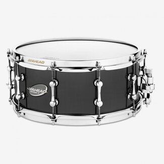 Ahead Ahead - AS614T - 6"x14" Snare Drum Black Chrome on Brass, (1mm Shell) w/Black Trick Throw-off