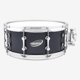 Ahead Ahead - ASSB614 - 6"x14" Snare Drum Steam Bent 1-Ply Maple (Gun Metal Lacquer Finish) w/Black Trick Throw-Off