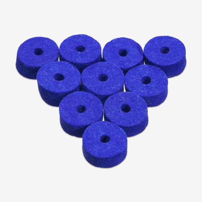 Ahead - AWFBLU - Blue Wool Cymbal Felts, 10 pack 1.5" x .5"