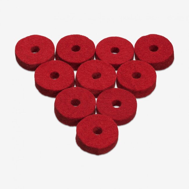 Ahead - AWFR - Red Wool Cymbal Felts, 10 pack 1.5" x .5"