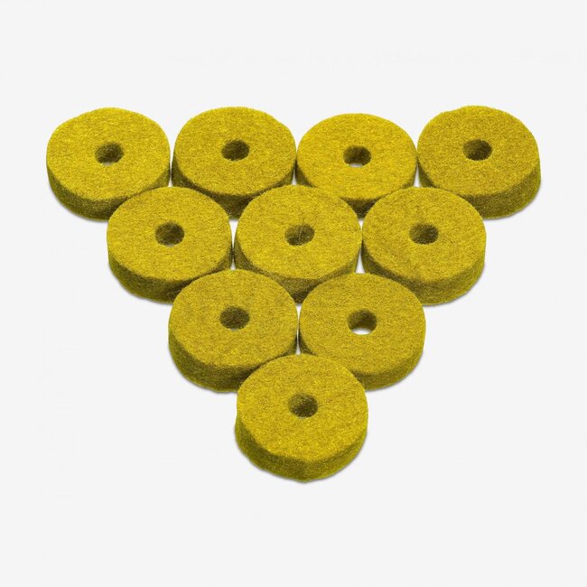 Ahead - AWFYL - Yellow Wool Cymbal Felts, 10 pack 1.5" x .5"