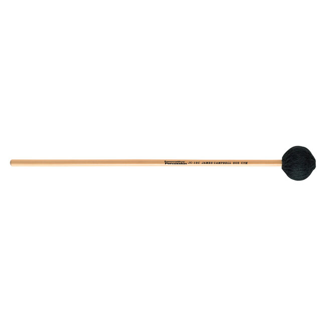 Innovative Percussion - JC1SC - James Campbell Soft Suspended Cymbal Mallet - Dark Green Yarn - Rattan