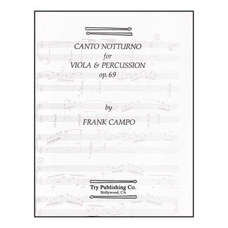 TRY Publishing Canto Notturno For Viola And Percussion - by Frank Campo - TRY1011