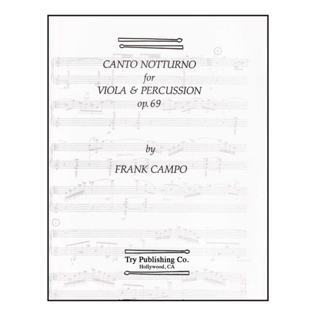 Canto Notturno For Viola And Percussion - by Frank Campo - TRY1011