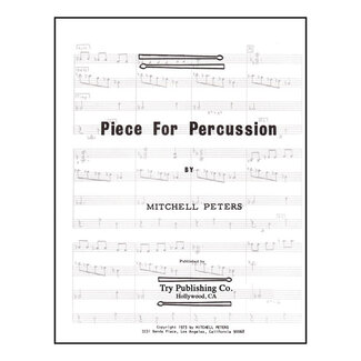 TRY Publishing Piece For Percussion - by Mitchell Peters - TRY1101