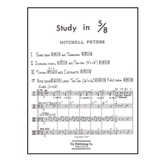 Study In 5/8 For Percussion Quartet - by Mitchell Peters - TRY1103