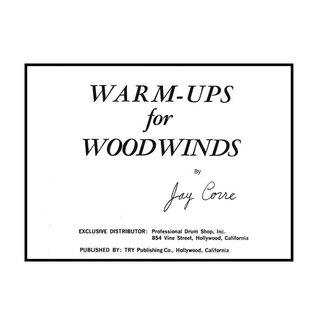 TRY Publishing Warm Ups For Woodwinds - by Jay Corre - TRY1016