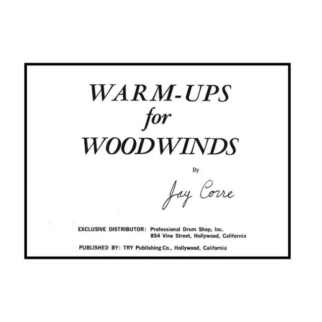 Warm Ups For Woodwinds - by Jay Corre - TRY1016