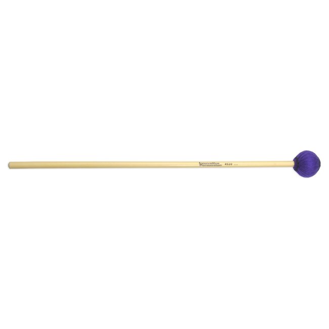 Innovative Percussion - RS20 - Medium Marimba / Vibraphone Mallets - Purple Yarn - Rattan