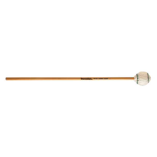 Innovative Percussion - IP3102 - Medium Extra Soft Marimba Mallets - Off-White Yarn - Rattan