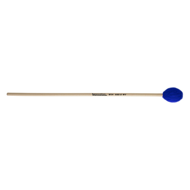 Innovative Percussion - WU4 - Medium Hard Marimba Mallets - Electric Blue Yarn - Birch