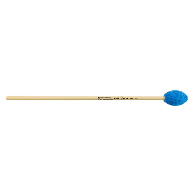 Innovative Percussion - WU2R - Medium Soft Marimba Mallets - Electric Blue Yarn - Rattan (Discontinued)