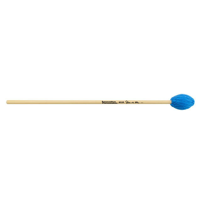 Innovative Percussion - WU3R - Medium Marimba Mallets - Electric Blue Yarn - Rattan (Discontinued)
