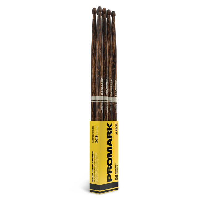 ProMark - R5BFG-4P - Rebound 5B FireGrain Hickory Drumstick, Acorn Wood Tip, 4-Pack