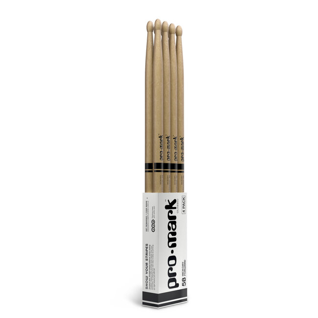 ProMark - TX5BW-4P - Classic Forward 5B Hickory Drumstick, Oval Wood Tip, 4-Pack