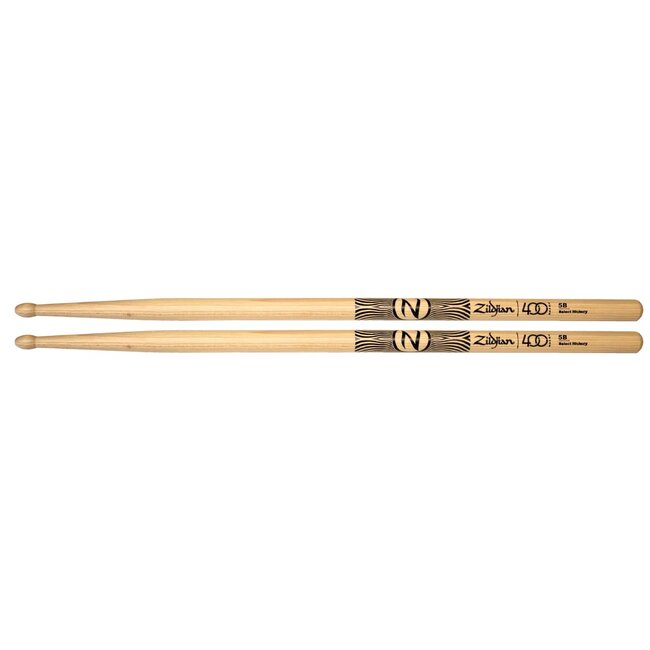 Zildjian 400th Anniversary Drumsticks - Z5B-400 - Clear Lacquer Wood Tip 5B with 60s Rock Design