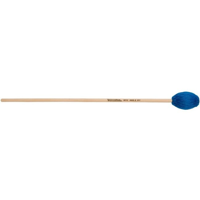 Innovative Percussion - WU2 - Medium Soft Marimba Mallets - Electric Blue Yarn - Birch