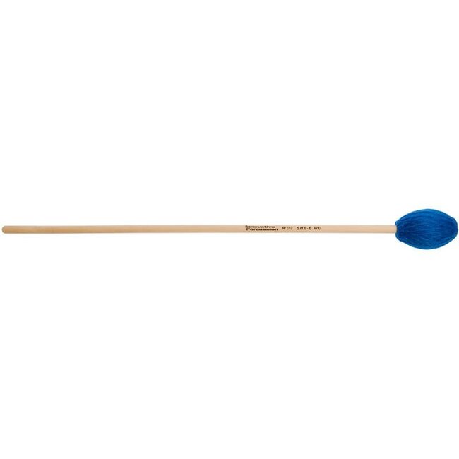 Innovative Percussion - WU3 - Medium Marimba Mallets - Electric Blue Yarn - Birch