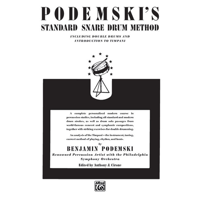 Podemski's Standard Snare Drum Method - by Benjamin Podemski / ed. Anthony J. Cirone - 00-11393A