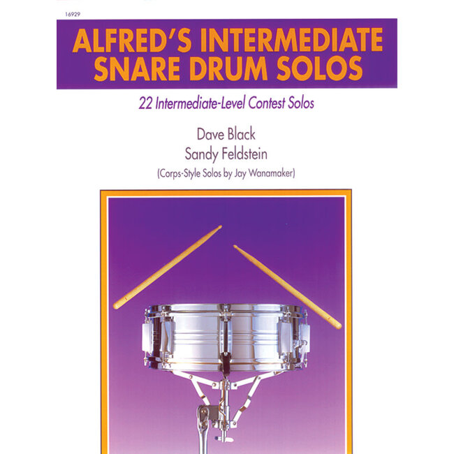 Alfred's Intermediate Snare Drum Solos - by Dave Black and Sandy Feldstein (Corps-Style Solos by Jay Wanamaker) - 00-16929