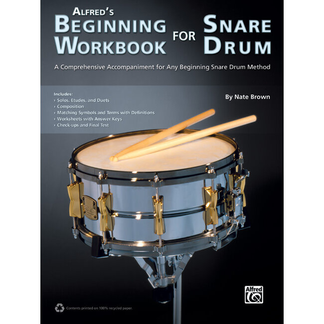 Alfred's Beginning Workbook for Snare Drum - by Nate Brown - 00-40078