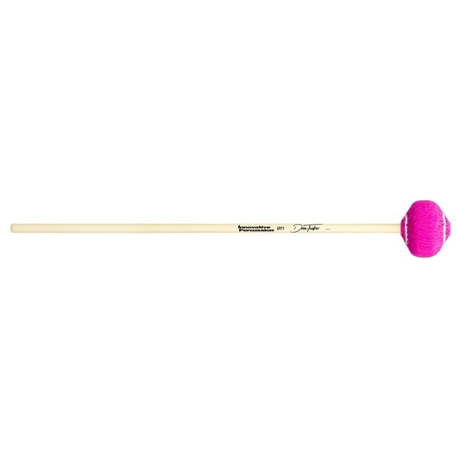 Innovative Percussion - DT1 - Drew Tucker / Medium Vibraphone Mallets - Pink Yarn - Rattan