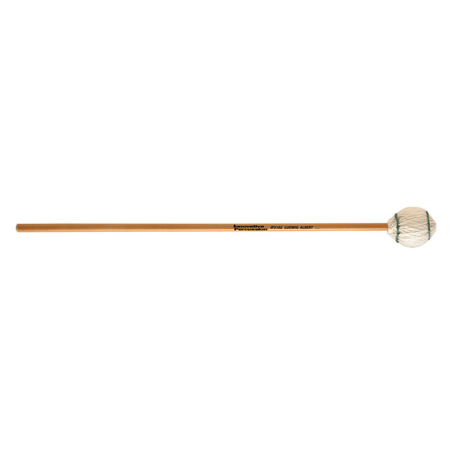 Innovative Percussion - IP3102 - Medium Extra Soft Marimba Mallets - Off-White Yarn - Rattan