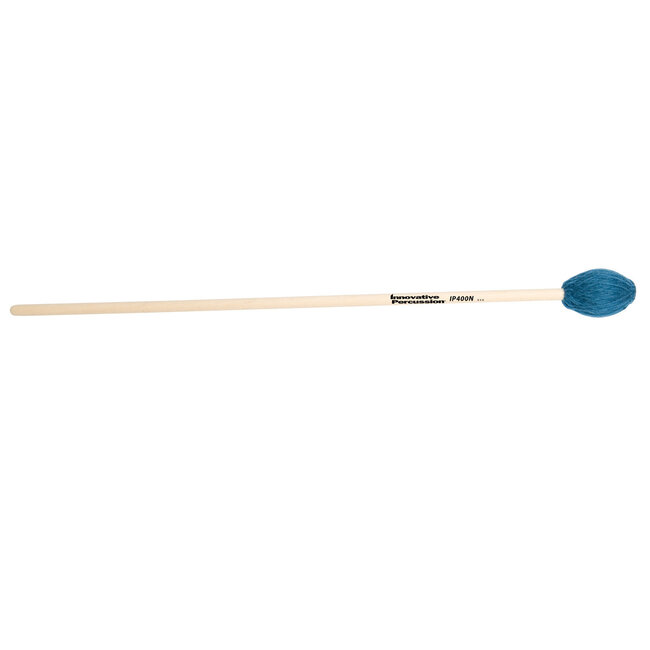 Innovative Percussion - IP400N - Hard Marimba Mallets - Teal Yarn - Natural Birch