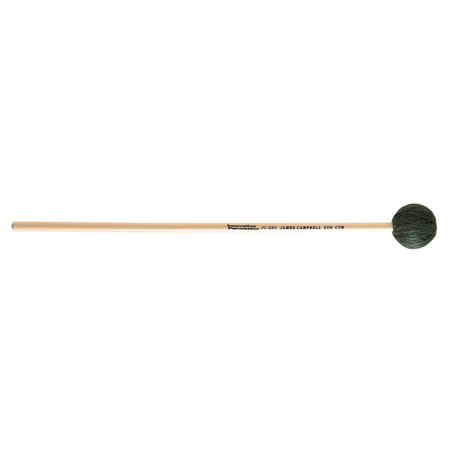 Innovative Percussion - JC2SC - James Campbell Hard Suspended Cymbal Mallet - Green Yarn - Rattan