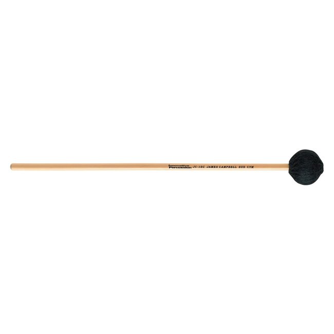 Innovative Percussion - JC1SC - James Campbell Soft Suspended Cymbal Mallet - Dark Green Yarn - Rattan