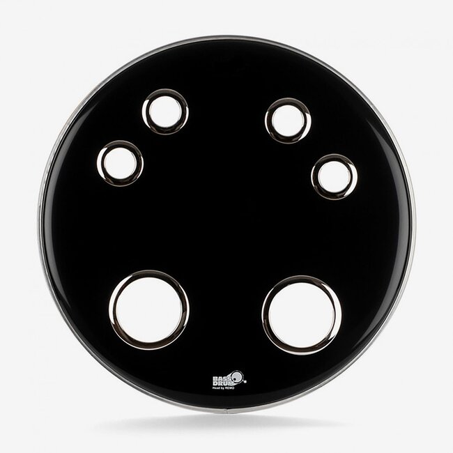 Bass Drum O's - ES-222442C - 22" Ebony Remo w/4- HC2 & 2- HC4