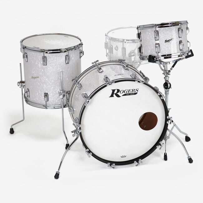 Rogers - CV0322HXWMP - Covington Series 3pc Shell pk 12/16/22 with Hex FT Legs and Round Spurs White Marine Pearl