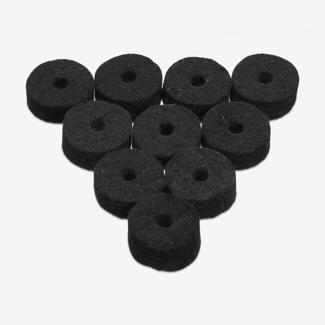 Ahead - AWFJB - Jet Black Wool Cymbal Felts, 10 pack 1.5" x .5"