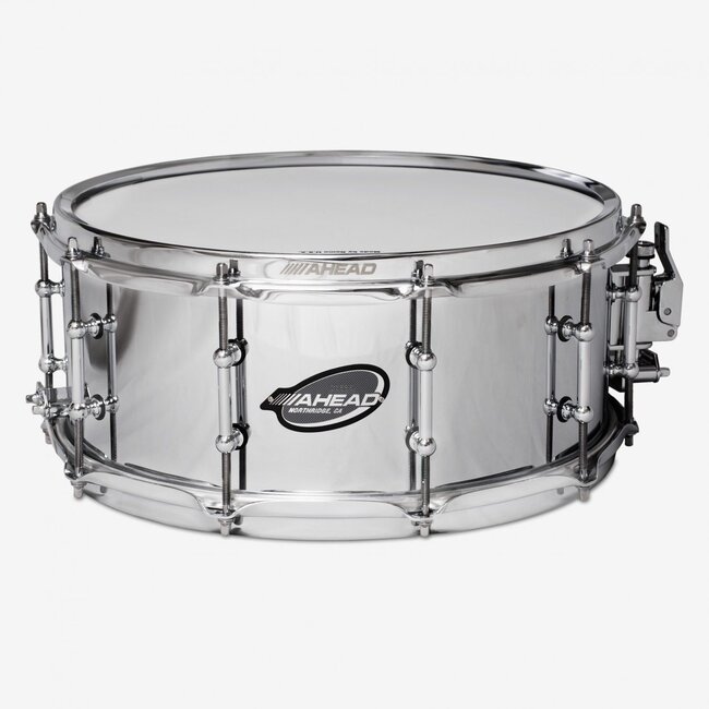 Ahead - ASC613 - 6"x13" Snare Drum Chrome on Brass, (1mm Shell) w/Dunnett DR4 Throw-off