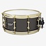 Ahead - AS614BBBB - 6"x14" Snare Drum Black Chrome on 3mm CAST Bell Brass, BRASS Hardware w/Black Trick Throw-Off