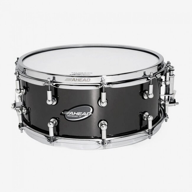 Ahead - AS614AB - 6"x14" Snare Drum Black on Brass w/ABLUG LUG (1.5mm Shell) w/Dunnett DR4 Throw-off