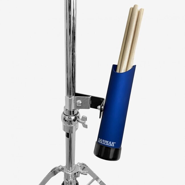 Danmar - 1027BLUA - Stick Holder - Clamps to any stand, holds 4 pairs - Blue - Pro Drum Logo