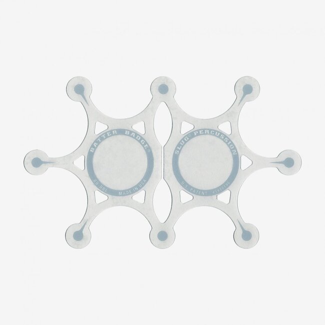 SLUG Percussion - BB-DBLS-BB2 - Double Batter Badge 4.5"x7.5" - SILVER