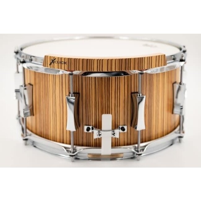 Gruv-X - GRVCM-6514SD-ZB - Pork Pie 6.5x14â€ Snare Drum Bundle, Zebrawood