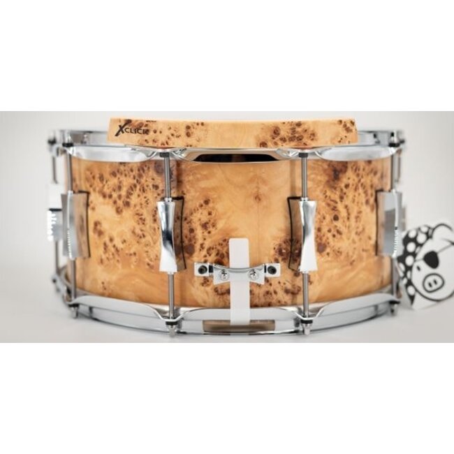 Gruv-X - GRVCM-6514SD-MPB - Pork Pie 6.5x14â€ Snare Drum Bundle, Mappa Burl