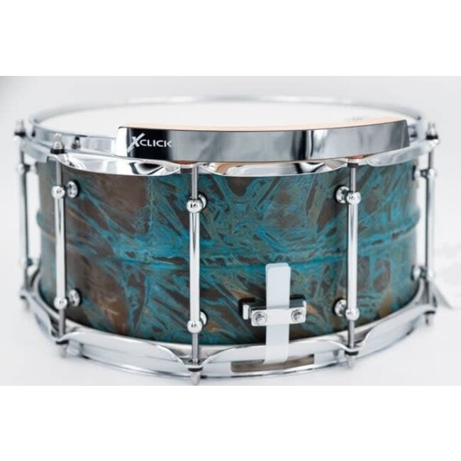 Gruv-X - GRVCM-6514SD-PBR - Pork Pie 6.5x14â€ Snare Drum Bundle, Patina Brass