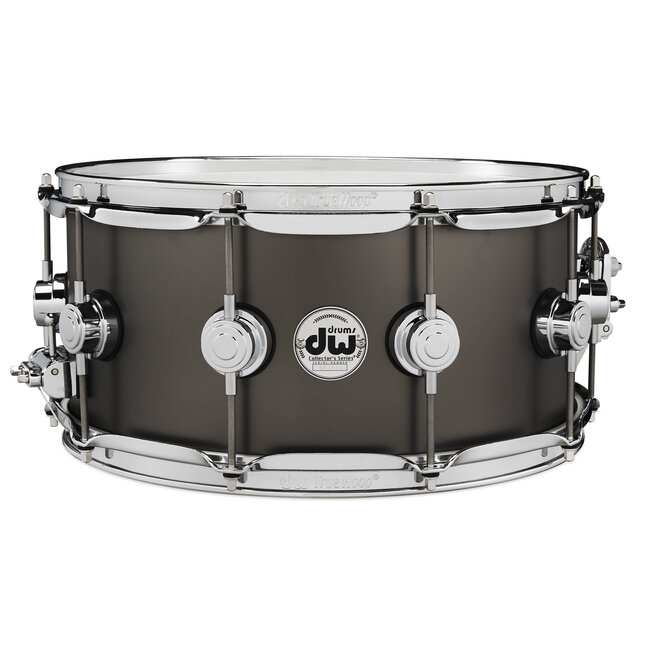 DW - DRVD6514SVCBK - Satin Black Over Brass Snare 6.5x14, Chrome Hardware
