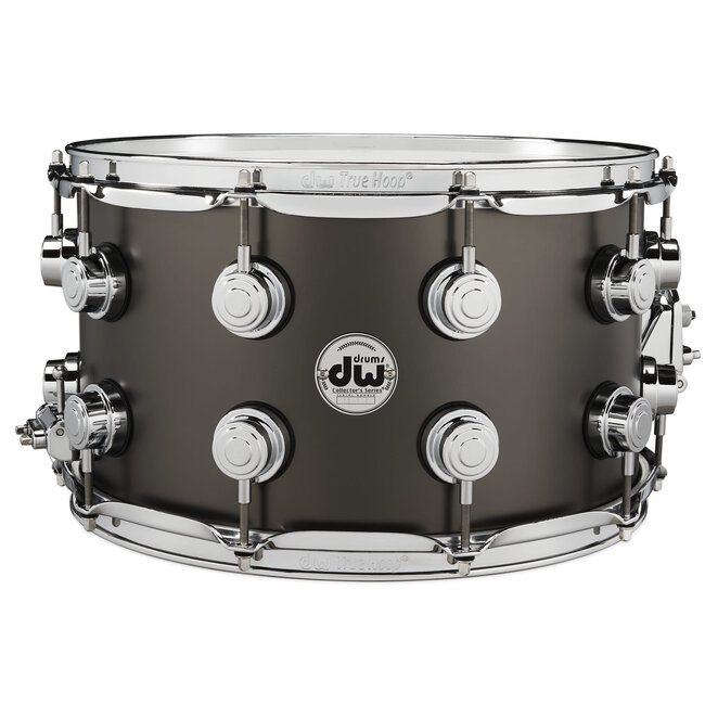 DW - DRVD0814SVCBK - Satin Black Over Brass Snare 8x14, Chrome Hardware