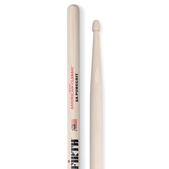 Vic Firth - 5APG - American Classic 5A PureGrit -- No Finish, Abrasive Wood Texture Drumsticks
