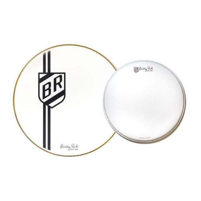 Aquarian - BRBD24 - 24" Buddy Rich Monogrammed White Gloss Bass Drum Head