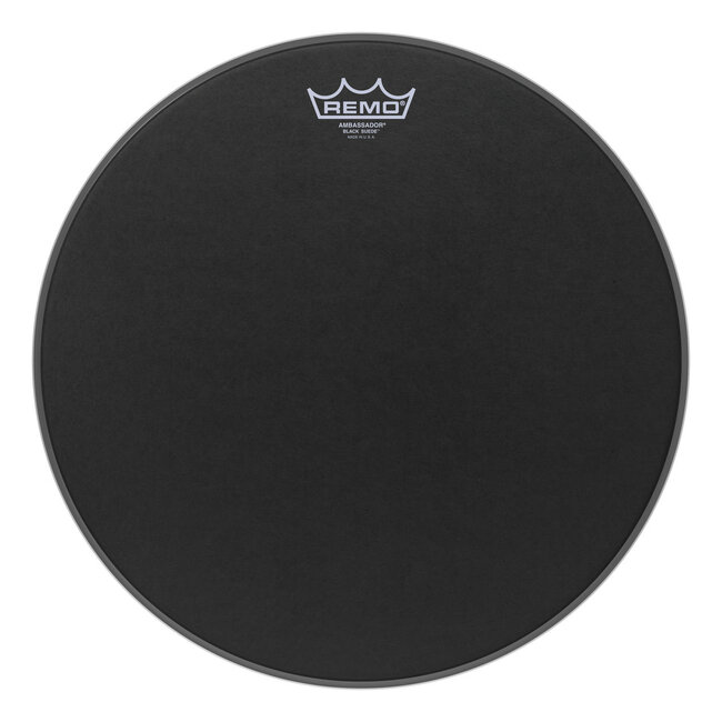 Remo - BA-0815-ES- - Batter, Ambassador, Black Suede, 15" Diameter