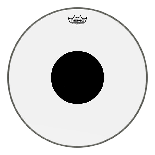 Remo - CS-0318-10- - **Special Order**, Batter, Controlled Sound, Clear, 18" Diameter, Black Dot On Top