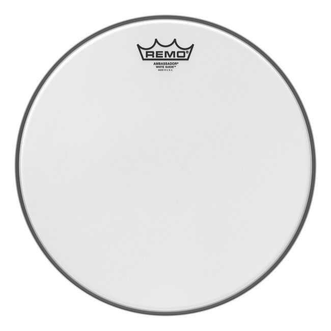 Remo - BA-0813-WS- - Batter, Ambassador, White Suede, 13" Diameter