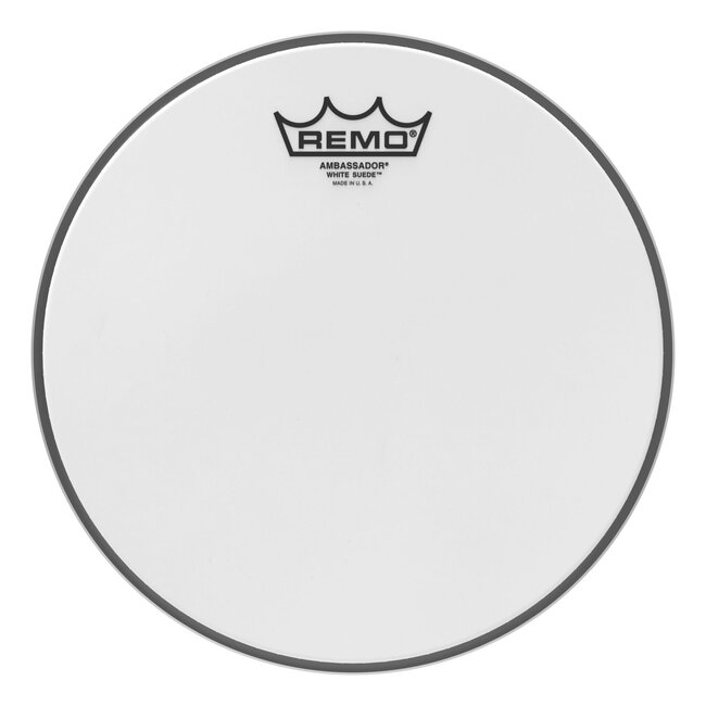 Remo - BA-0810-WS- - Batter, Ambassador, White Suede, 10" Diameter